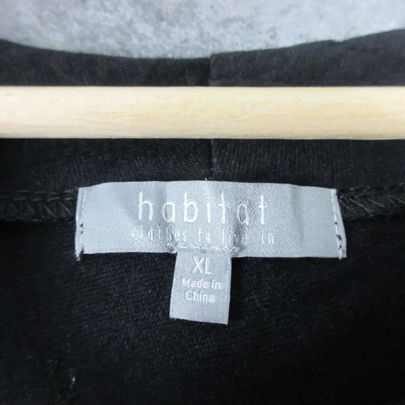 Habitat Women's Asymmetrical Cowl Neck Sleeveless Top Black Textured XL 202 - Picture 3 of 10